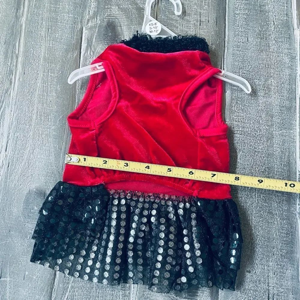 Santa Baby Red Velvet Sequin Christmas Dog Pet Dress S